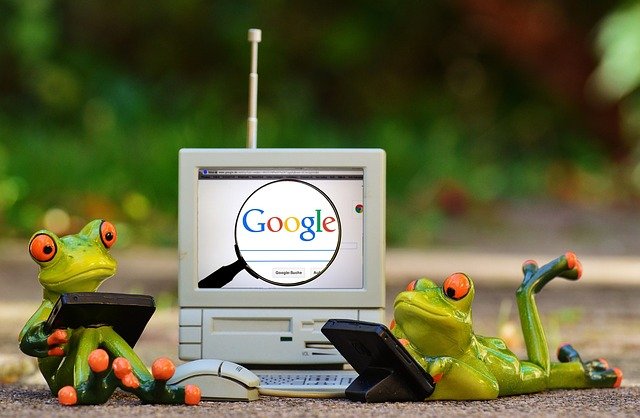 žáby u počítač s google